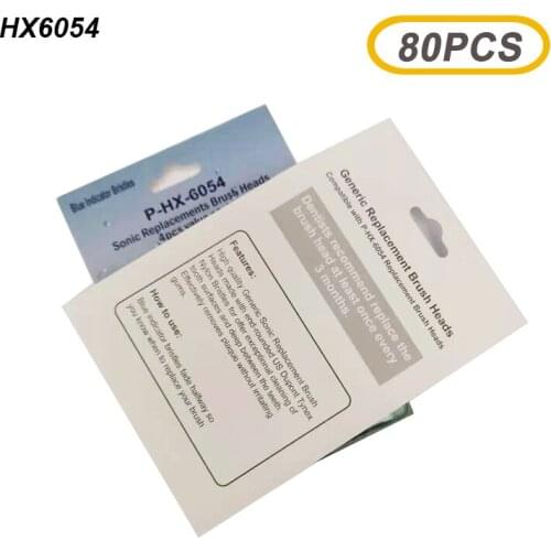 80PCS HX6054 Tooth Brush Heads Electric Toothbrush Replacement Heads For Ph Soni care Sensitive Easy Diamond Clean