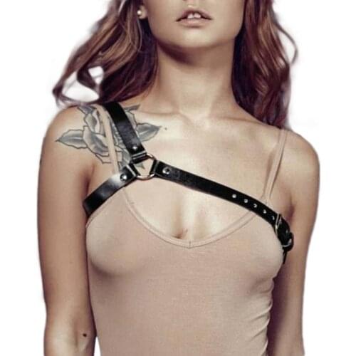 B.CYQZ Women Leather Harness Belt Lady Body Lingerie Strap Bra Cage Harajuku Bondage Sexy Harness Goth Pole Dance Suspenders