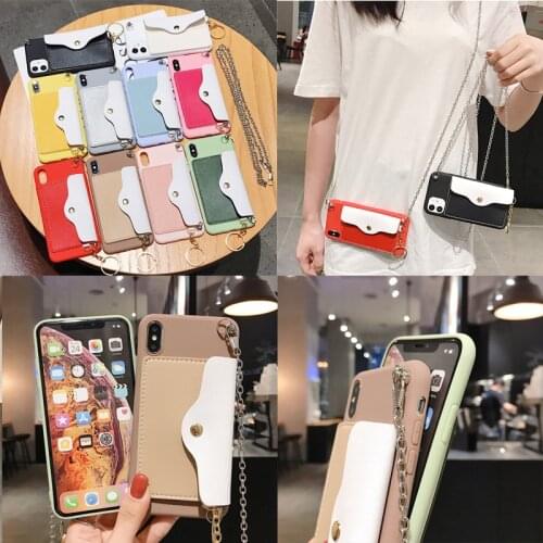 Lanyard Neck Strap Case For Huawei Honor 9C Y7 9X 20 V30 P40 Pro Enjoy 10E 20 Lite Play 3 Nova 5T Candy Crossbody Bag Case Cover