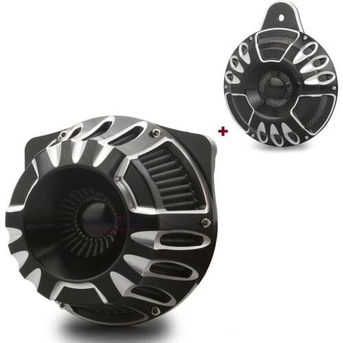 Deep cnc cut Air Cleaner Intake Gray Filter Horn kits cover Fit For Touring FLHX FLHR FLTR FLHT 2008-2016