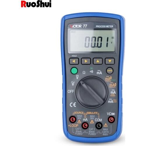 RuoShui VC77 Digital Multimeter 2 In 1 4-20mA Signal Output Multimeter Process Signal Source