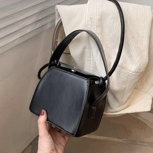 Box Design Solid Color Pu Leather Mini Crossbody Bag for Women 2021 Female Brand Shoulder Handbags and Purses Fashion Totes