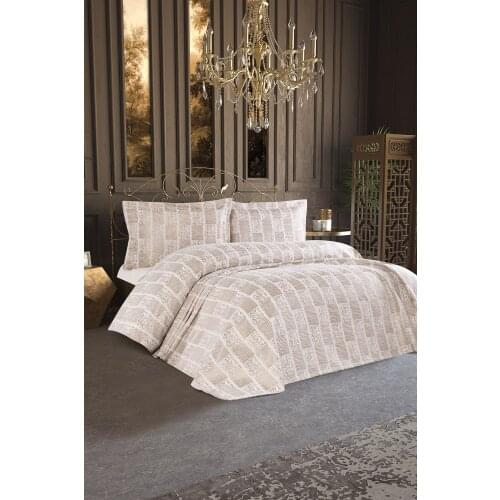 Double / Single Quality Bed Cover / Coverlet Set Coppuccino Color 3 Pieces Pillowcases Comfort Bedclothing Home Textile ELENORA