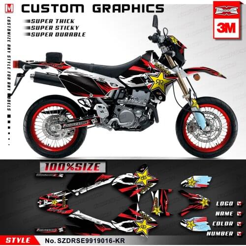 KUNGFU GRAPHICS MX Decals Motorcycle Vinyl Stickers for DRZ400SM DRZ 400 Enduro 1999 to 2019 KLX 400R 2002 2003 2004