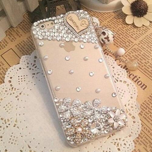 Fashion Bling Rhinestone Crystal diamond Pearl Soft phone case For Samsung A90 A8 A6 Plus A50 A70 j5 j7 2017 j6 j8 Plus
