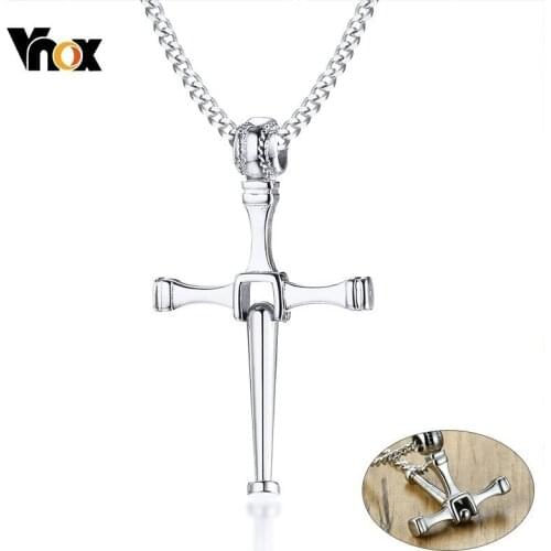 Vnox Mens Sports Baseball Necklaces Stylish The Movie Fast and Furious Toretto Cross Style Pendant Necklace Male Jewelry
