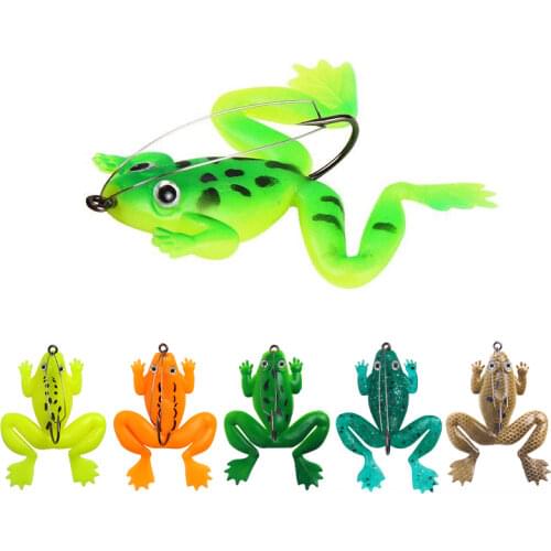 New 1 PCS 6cm 5g Top Silicone Water Frog Soft Fishing Lure Pike Wobblers Artificial Bait For Fishing Tackle Bass Lures Ray Frog