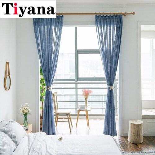 Solid Green Cotton Linen Tulle Curtains for Living Room Sheer Tulle for Kitchen Balcony Customizable Green Yarn ZH061Z