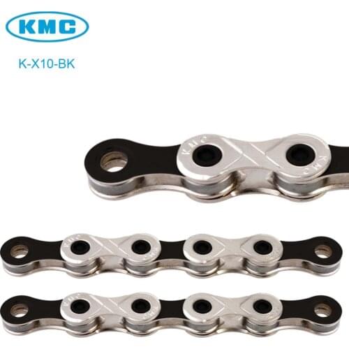 Original KMC X10 Black/White Road Bike 10 Speed KMC Chain for Trekking 116 Link Nickel Plated 10S MTB Bicycle Chain Missing Link