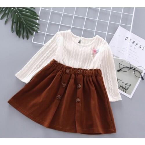 0-4Y Baby Girls Long Sleeve Sweater Tops+Skirt Kids Clothing Sets Pure Cute Princess Sets Child Girl Clothes Fall Outfit 0-4Y