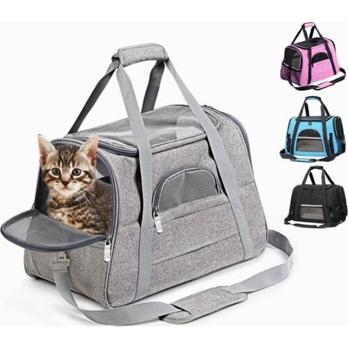 Portable Cat Carrier Bag Breathable Soft Dog Backpack Pet Car Carrier Bag Airline Approved Transport Carrying For Cats Small Dog