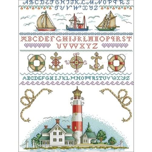 Seaside town patterns Counted Cross Stitch 11CT 14CT DIY Chinese Cross Stitch Kits Embroidery Needlework Sets