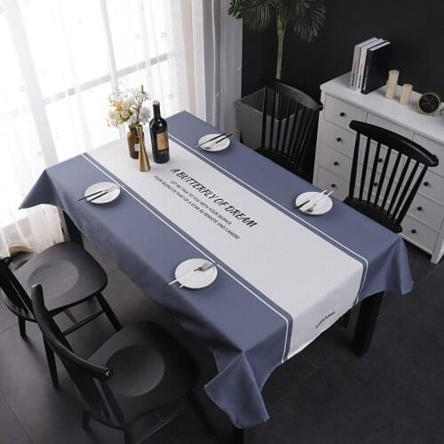 Simple modern cotton and linen plain rectangular solid table cloth anti-scalding waterproof tablecloth fabric linen placemat