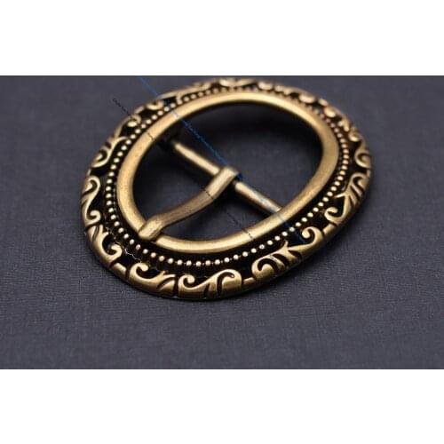 Antique Brass Men Western Flower Carved Oval Center Bar Pin Prong Leather Belt Buckle Fit 32mm Belt strap