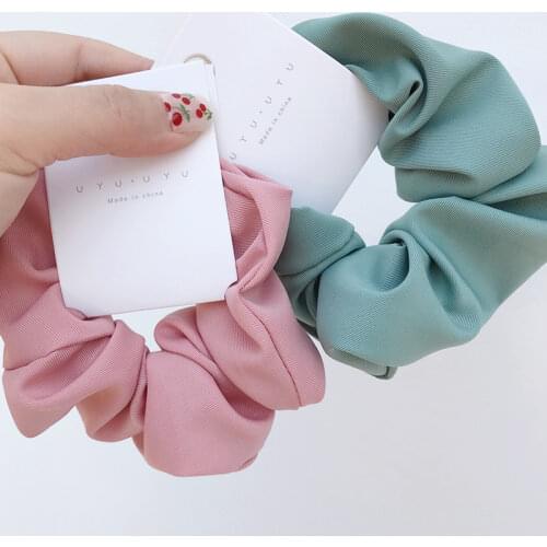 Vintage Scrunchie Women Elastic Hair Bands Elegant Solid Color Scrunchies Girls Hair Ties Hair Scrunchies Hair Accessories