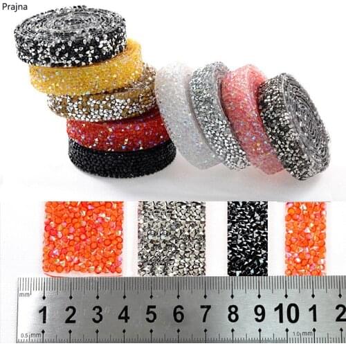 1.5/2/3cm Self-Adhesive Rhinestone Tape Applique Rhinestone For Clothes Rhinestone Applicator/Belt Strass Hotfix Crystal Jewelry