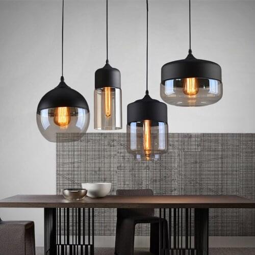 Nordic Modern Loft Glass Pendant Lamp Led Hanging Lights for Kitchen Restaurant Bar Living Room Bedroom Decor Lighting Fixtures