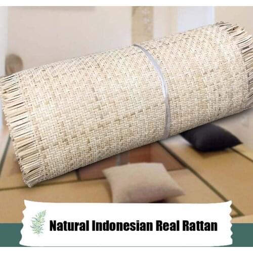 Light Yellow White Natural Indonesian Real Rattan Raw Material Mat Webbing Furniture Chair Table Ceiling Rattan Mimbre Por Metro