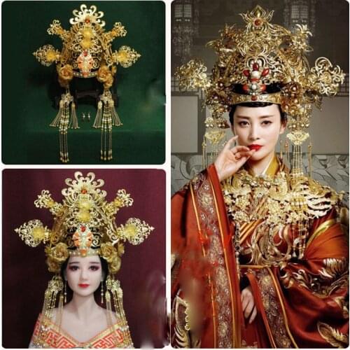 Traditional Chinese Wedding Bride Tiara Drama Hair Piece Imitate Design of TV Play Tribes and Empires- Storm of Prophecy