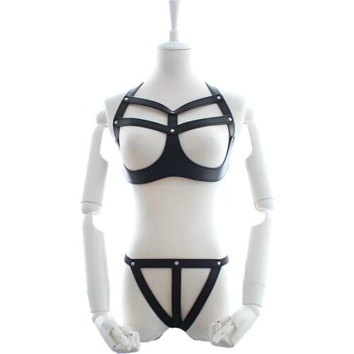 Women Harajuku Sexy Pants Faux Leather Harness Trendy Sexy Belts Hot Erotic Bondage Suspender Gothic Punk Style Fetish Lingerie