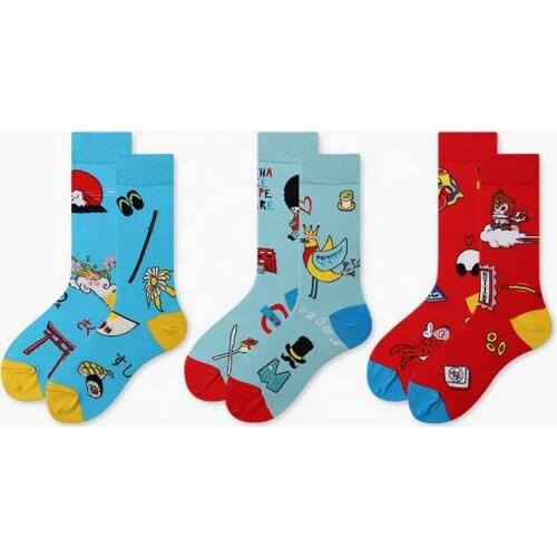 Winter and Autumn Unisex Cartoon Socks Fashion Socks Cute Design Socks for Couple
