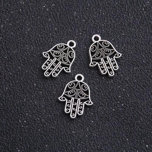 18pcs/lot 15*21mm Antique Metal Alloy mini Hand of Fatima Charms Jewelry Hand Charms DIY Jewelry Accessories Findings