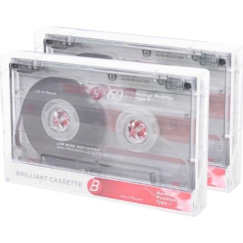 2Pcs Standard Cassette Blank Tape Player Empty 60 Minutes Magnetic Tape
