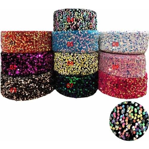 20 yards/lot) Party decoration 3 inch shiny velvet sequin ribbon