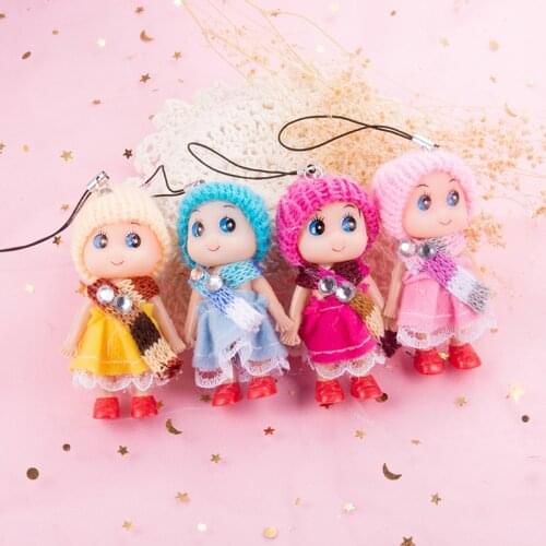 4pcs/Lot Doll baby Handmade Cute keychain for Women Car Pendant hot Girl Dolls fashion Jewelry hot Bag key chains