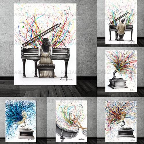 RELIABLI ART Modern Abstract Pictures Ashvin Harrison Art Feel The Music Canvas Paintings For Nordic Living Room Wall Art Decor
