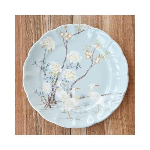 English Snack Breakfast Salad Fruit Plate High-grade Bone China Western Steak Plate European Creative Afternoon Tea Tableware