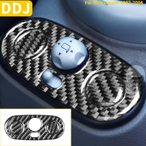 Car Center Console Mirror Control Switch Panel Cover Interior Carbon Fiber Sticker For Mini Cooper Hatch One R50 R53 2002-2004