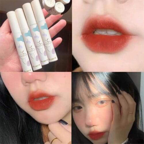 White Tube Water-light Mirror Lip Glaze Does Not Fade And Stick To The Cup Lasting Moisturizing Lipstick Student Style TSLM1
