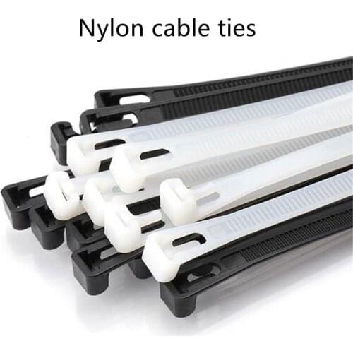 Free shipping 100 PCS Plastic Nylon Cable Tie Self-locking Black Organiser Fasten Cable Wire Cable Zip Ties Loop Wire Wrap Tool