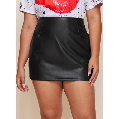 Big size womens sexy high waist Pu skirt temptation split Secretary dress sexy tight patent leather one step hip skirt