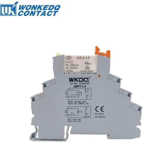 1Pc BPT1.5 Push-in Connection Relay Base / Relay Module With Plug-in Miniature Relay 5V 12V 24V Din Rail Terminal Block BPT 1.5