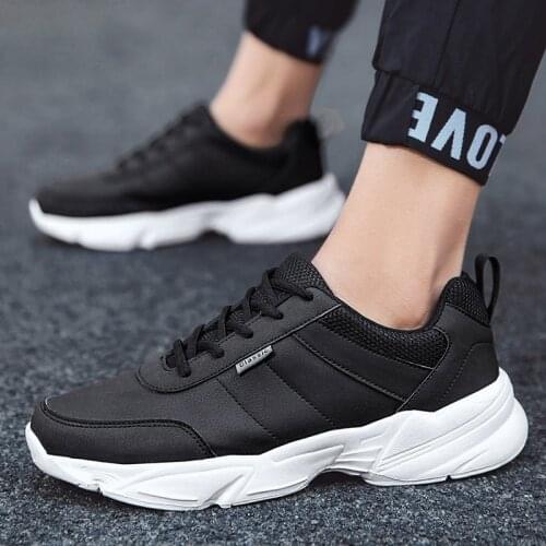 Mens Sneakers Black Casual Shoes Comfortable Brand Men Sneaker Trainers Lace-Up Athletic Sports Big Size 48 Zapatillas Hombre