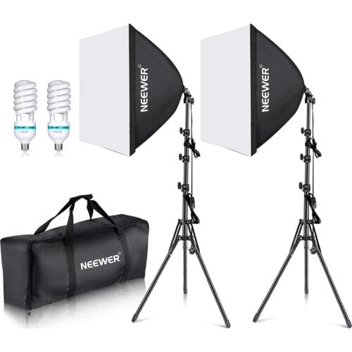 Neewer Photography Bi-color Dimmable LED Softbox Lighting Kit:20x27 inches Studio Softbox, 45W Dimmable LED Light Head