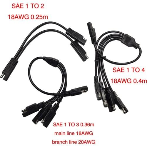 JKM SAE 1 To 2 3 4 Extension Cable 18AWG Cord Quick Disconnect Disconnect Plug Harness Adapter For Solar Panel Components