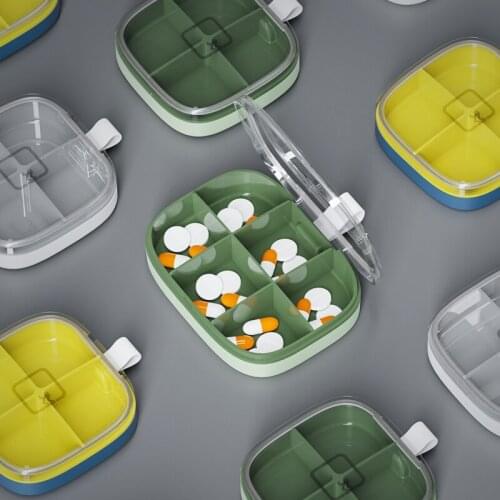 Medicine Storage Organizer Container Travel Pill Box One-Day Portable Pill Box Lattice Plastic Case Drug Tablet Independent