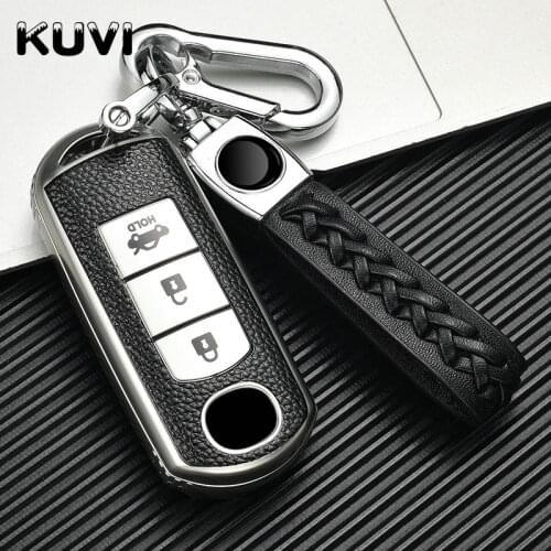 Leather Car Remote Key Cover Case Fob Shell For Mazda 2 3 6 Axela Atenza CX-3 CX-4 CX5 CX-5 CX-7 CX-9 Keychain Keyless