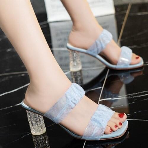 Fashion Women Sandals High Heels 3.15 Inches Beautiful Leisure Slippers(Size 34-40