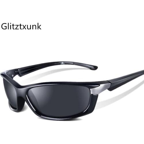 Glitztxunk 2018 New Fashion Black Polarized Sunglasses Men Sport Sunglasses Outdoor Driving Sports Sunglasses Fishing Eyewear