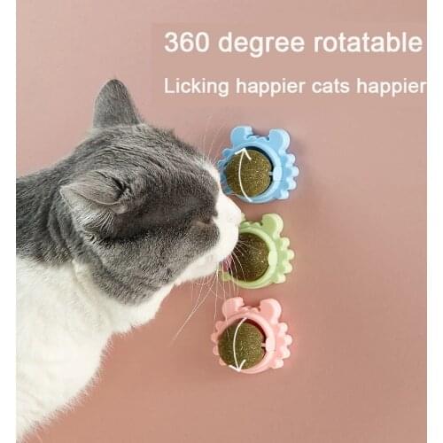 Spinning Ball New Crab Catnip Plastic Molar Teeth Cleaning Happy Interactive Cat Toy Pet Toy Supplies 360 Degree Rotatable