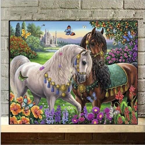 Full square/round 5D DIY diamond painting animals horse butterfly flowers Embroidery Pattern Cross stitch kit mosaic home decor