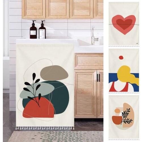 Nordic Short Curtains Dustproof Half-curtain for Home Cupboard Washable Cabinet Drapes Kitchen Living Room Decor Curtain