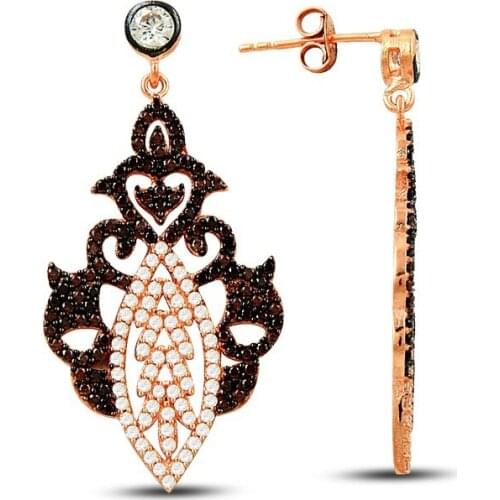 Ottoman Dangle Earring 925 Sterling Silver Drop Designer Turkish Earrings серьги серебро сережк