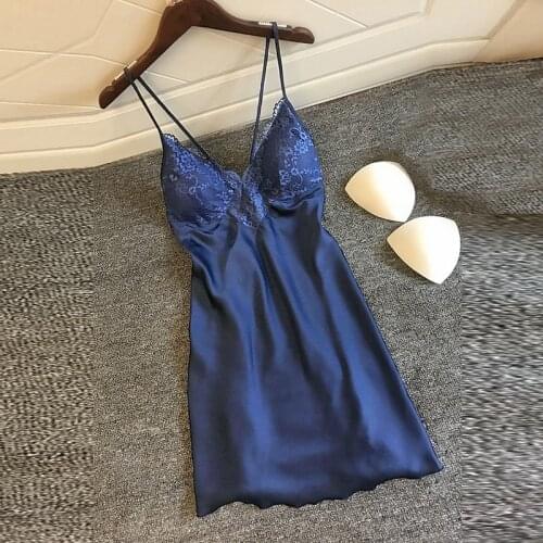 Dress For Women Homewear Silk Sleepwear Sexy Nightdress Summer Lingerie Nightgown Female Off Shoulder Nightwear Girl New Lace