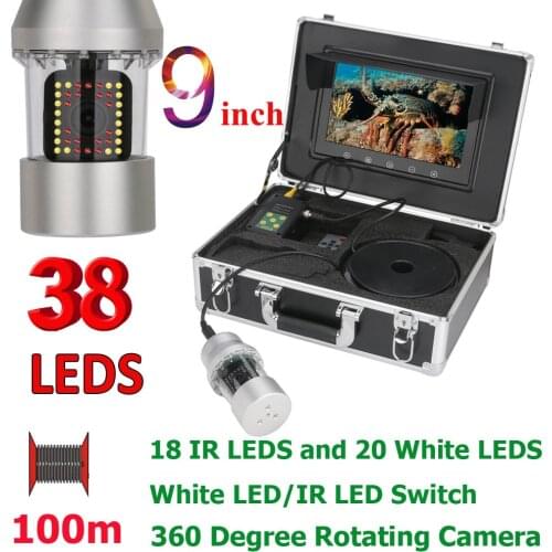 F8300W-2L 100m 9"LCD Fish Finder underwater camera 360 degree Underwater Rotating Fishing Camera Kit
