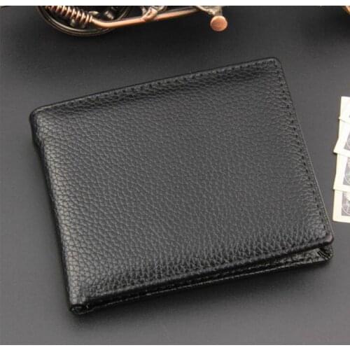 Practical PU leather Wallets Coin Bifold Casual Portable Purse Classic Simple Men Wallet Gift Slim Card Holder